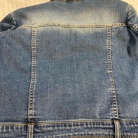 Cache Denim Jacket with Rhinestone Floral Buttons - Picture 10 of 11